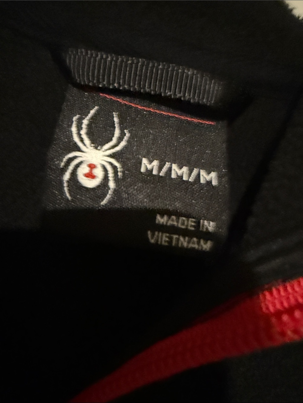 Spyder Men's Black Quarter-Zip Pullover with Red Accents - Picture 3 of 9